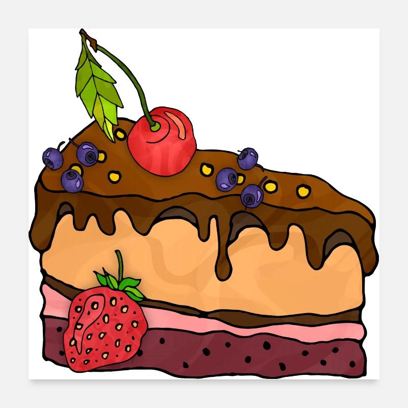 Kuchen Poster 60x60 cm