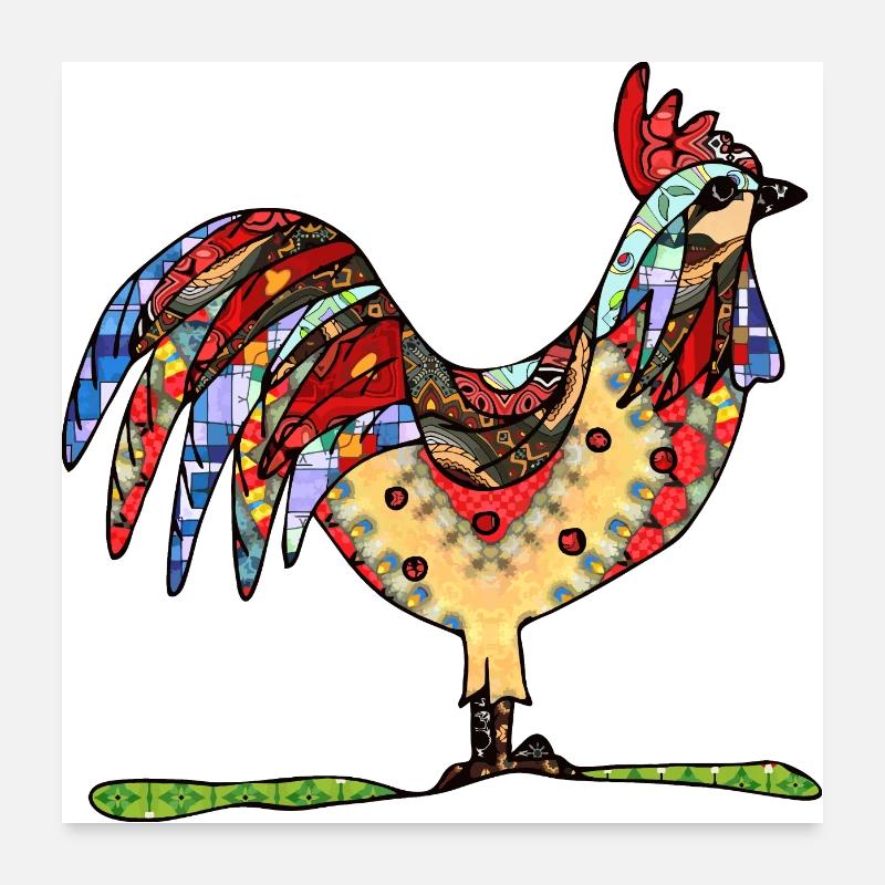 Coq Poster 60 x 60 cm