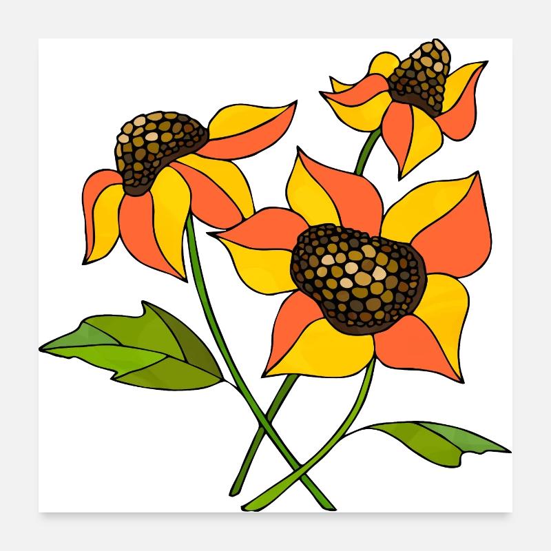 Blumen Poster 60x60 cm