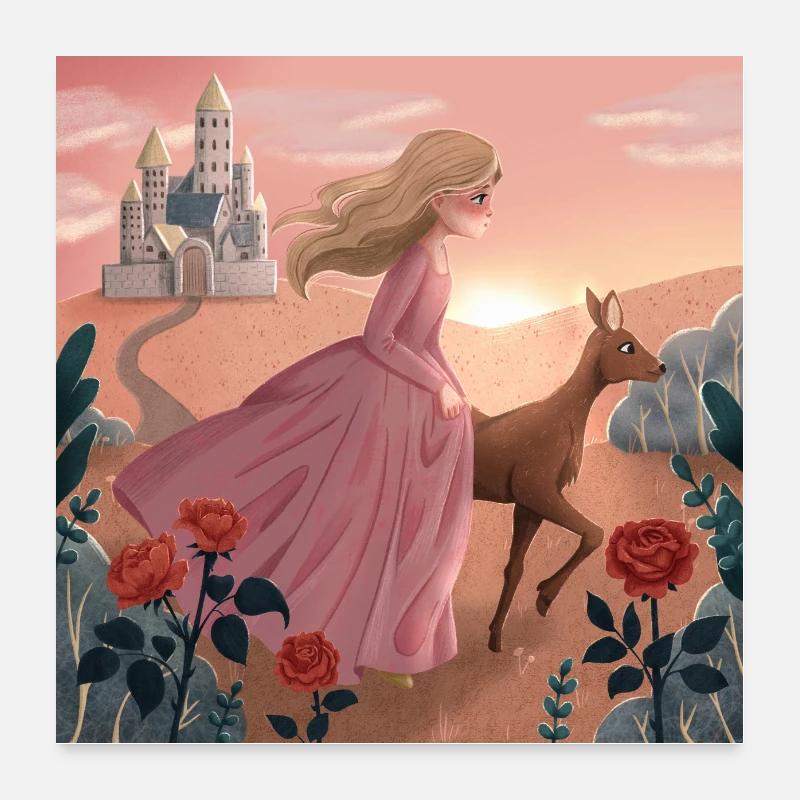 Illustration de conte de fées Poster 60 x 60 cm
