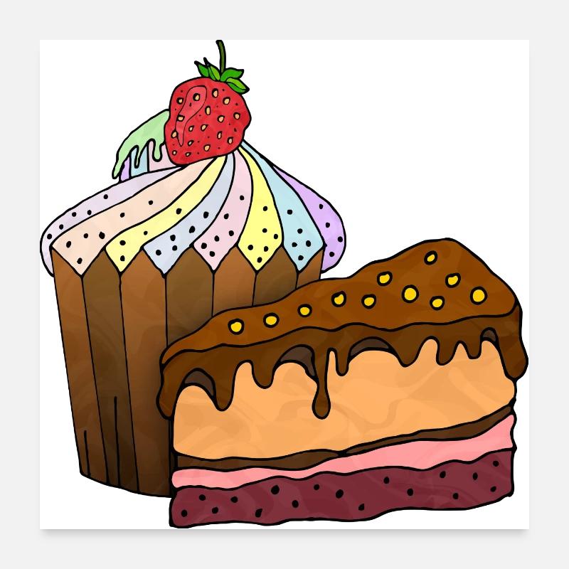 Gâteaux Poster 60 x 60 cm
