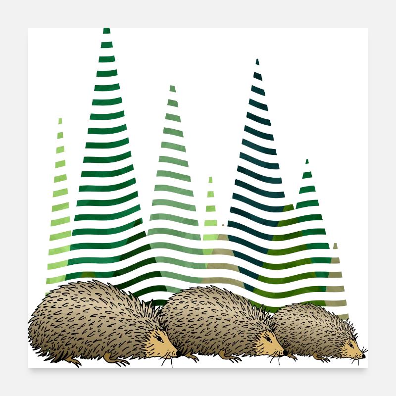 Hérissons Poster 60 x 60 cm