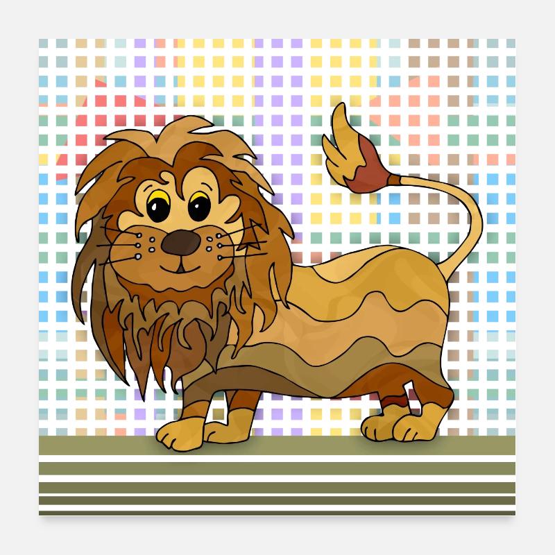 Lion Poster 60 x 60 cm