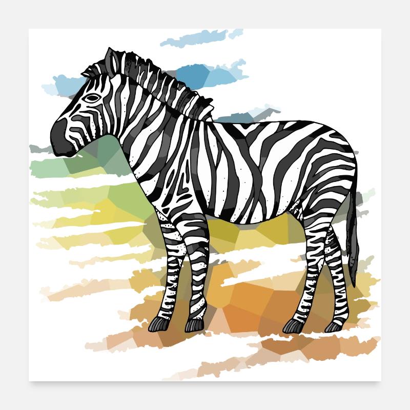 Zèbre Poster 60 x 60 cm