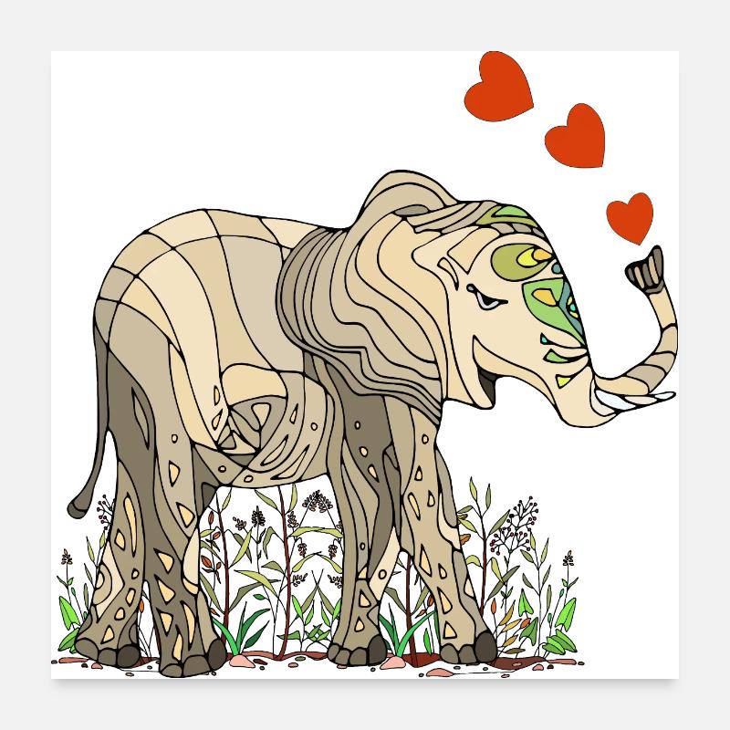 Elefant Poster 60x60 cm