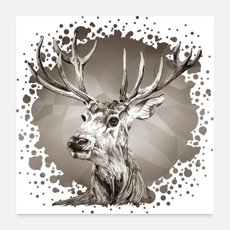 Hirsch Poster 60x60 cm