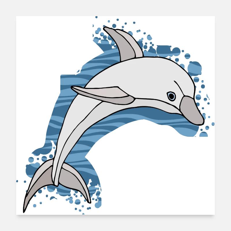 Dolphin Poster 24" x 24" (60x60 cm)