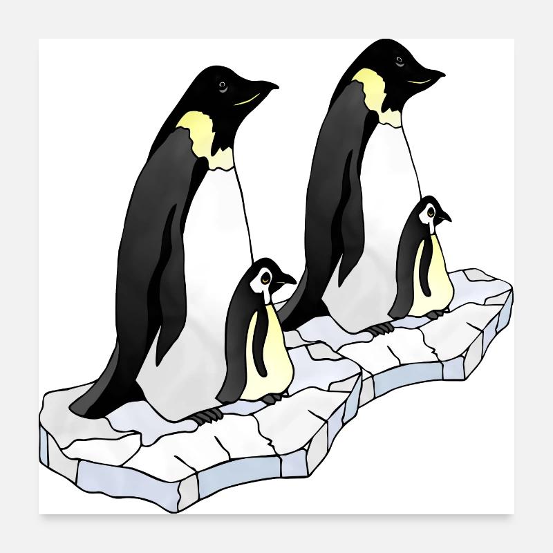 Pingouins Poster 60 x 60 cm