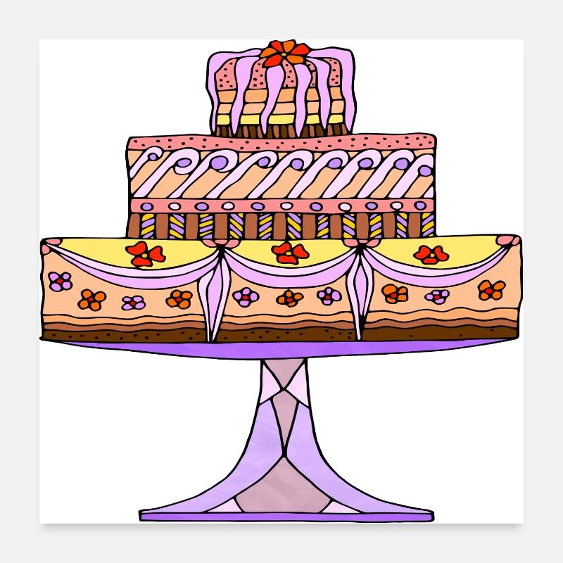 Gâteau Poster 60 x 60 cm