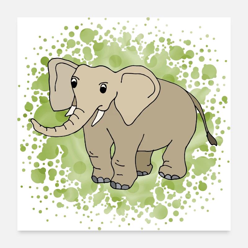 Éléphant Poster 60 x 60 cm