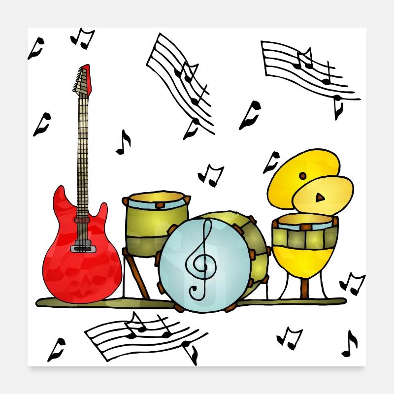 Instruments de musique Poster 60 x 60 cm