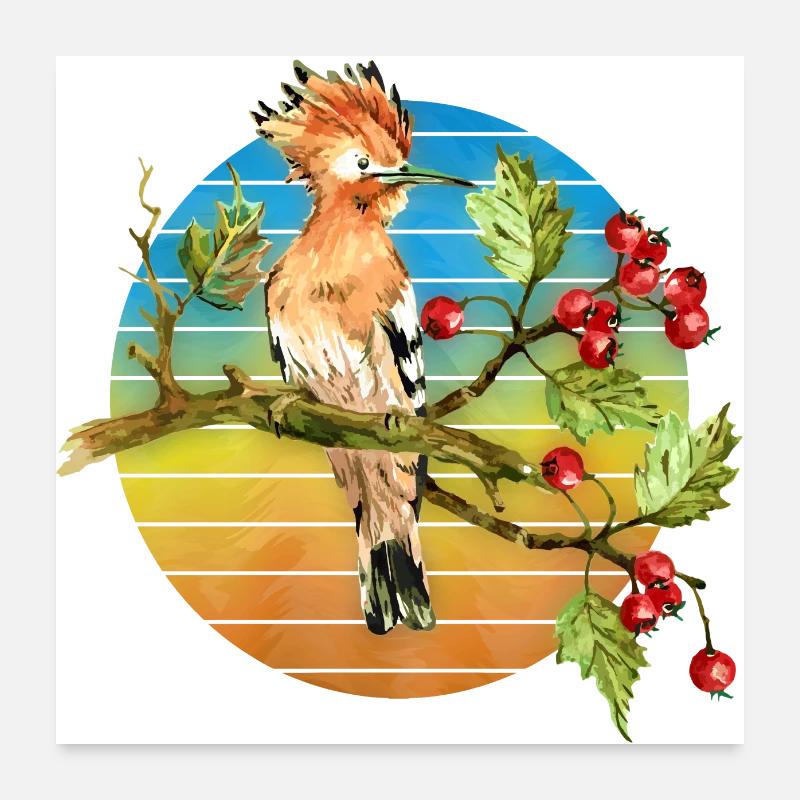 Oiseau coloré Poster 60 x 60 cm