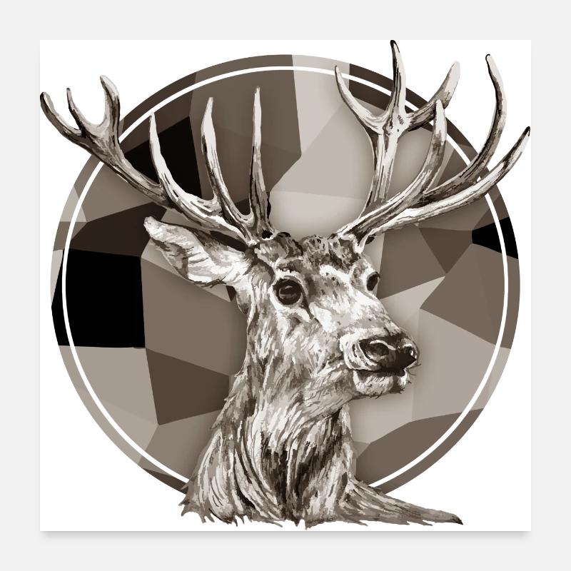 Cerf Poster 60 x 60 cm