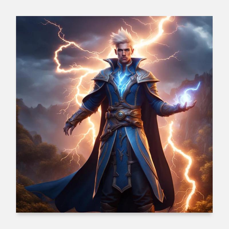 Sonrad the Lightning Mage Poster 24" x 24" (60x60 cm)