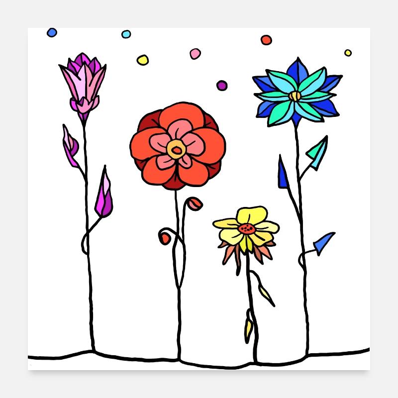 Blumen Poster 60x60 cm