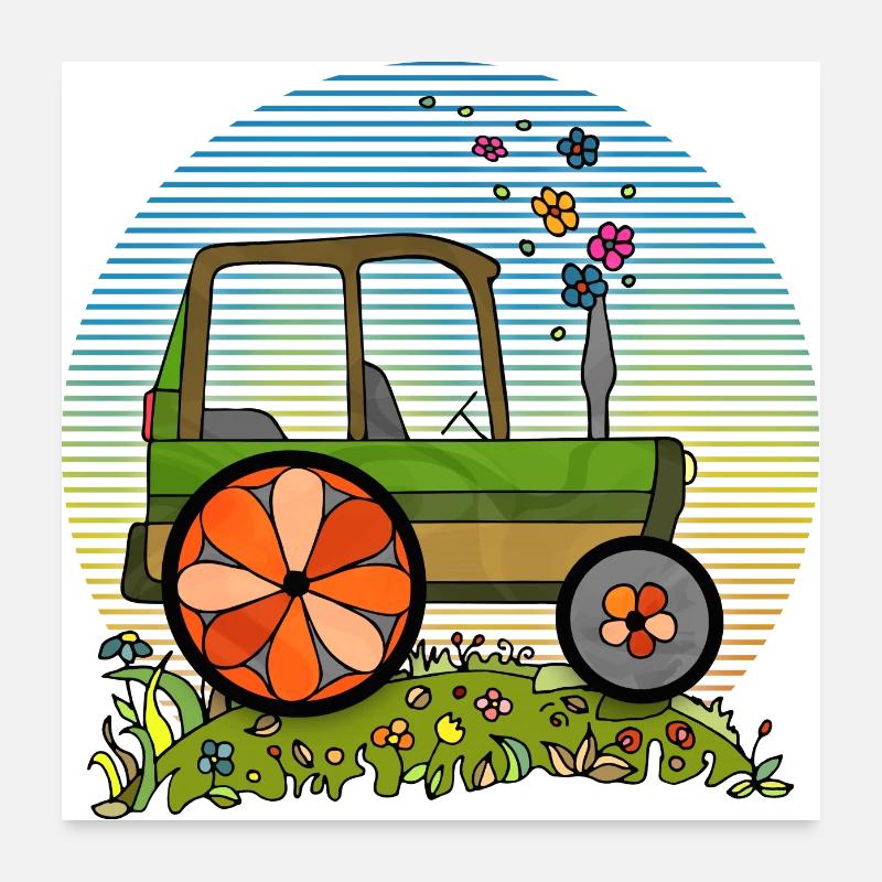 Tractor Poster 24" x 24" (60x60 cm)