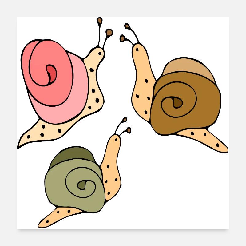 Snails Poster 24" x 24" (60x60 cm)