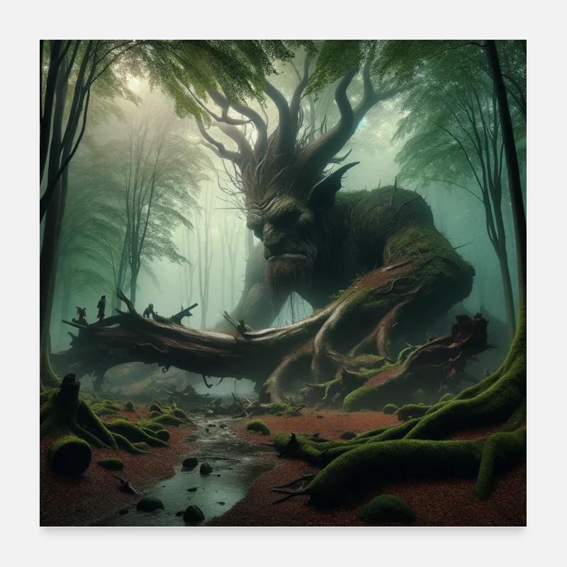 Affiche Troll dans la forêt Poster 60 x 60 cm