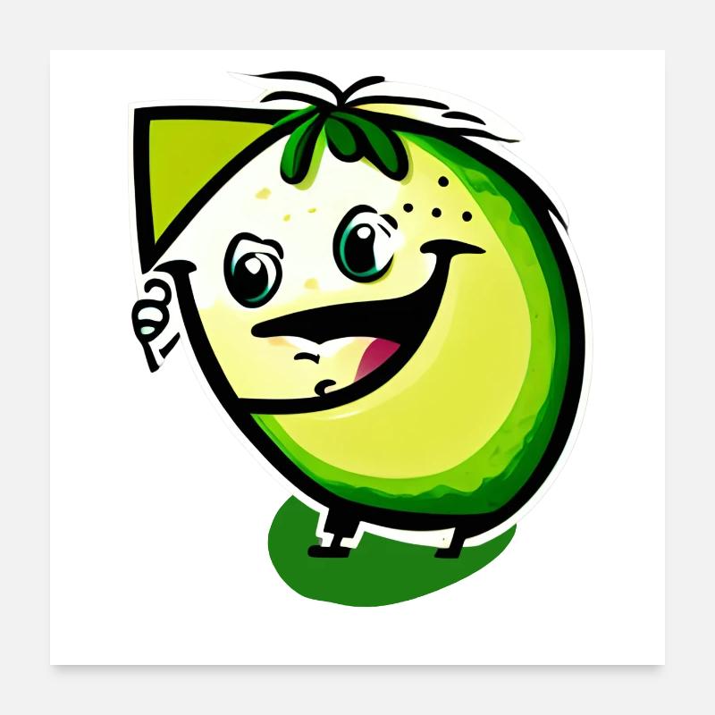Design graphique drôle d'un Avocat souriant Poster 60 x 60 cm
