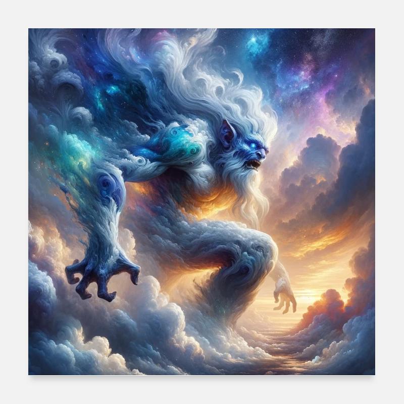 Troll in the clouds Poster 24" x 24" (60x60 cm)