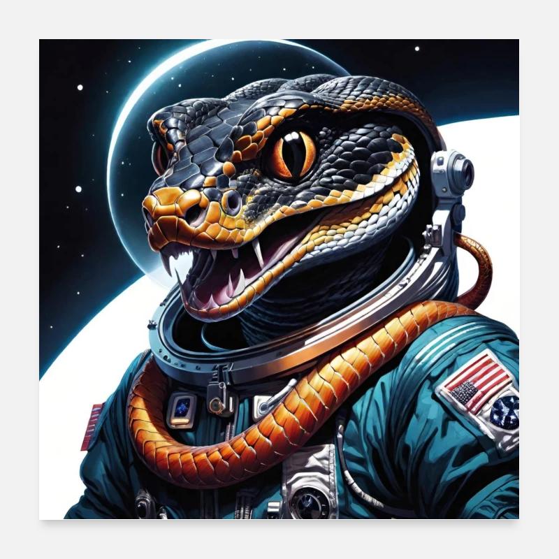 Schlange im Weltraum Poster 60x60 cm