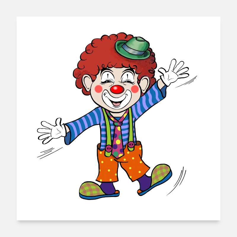 Clown - Poster 60 x 60 cm - blanc