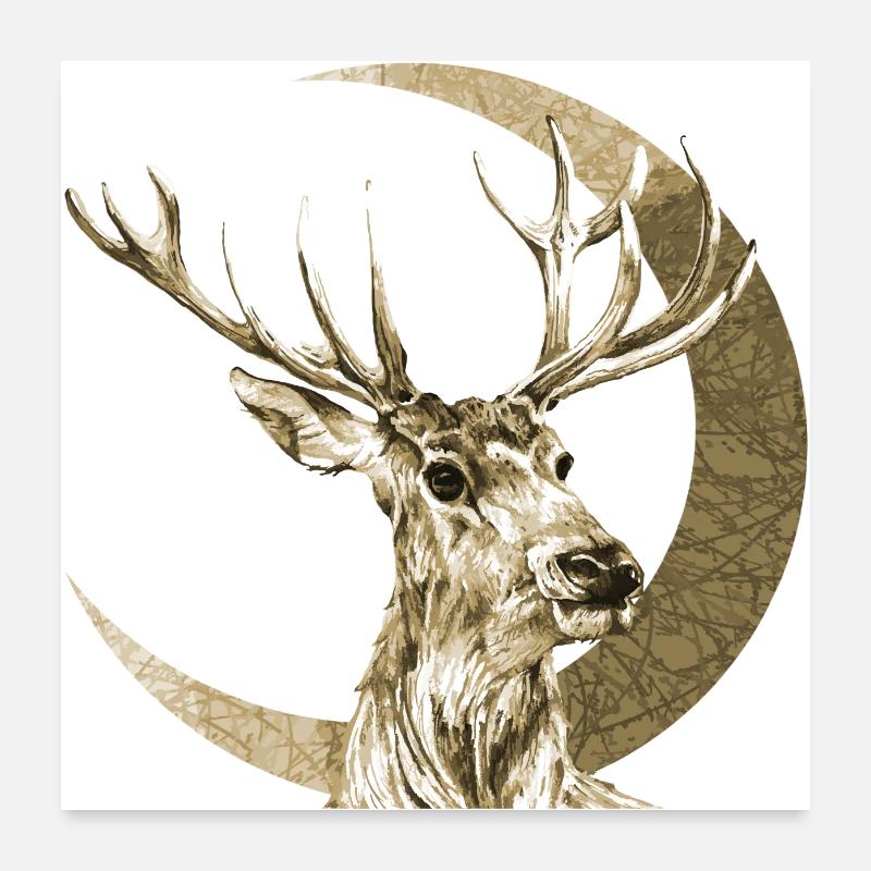 Cerf Poster 60 x 60 cm