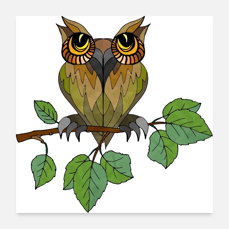 Oiseau coloré Poster 60 x 60 cm
