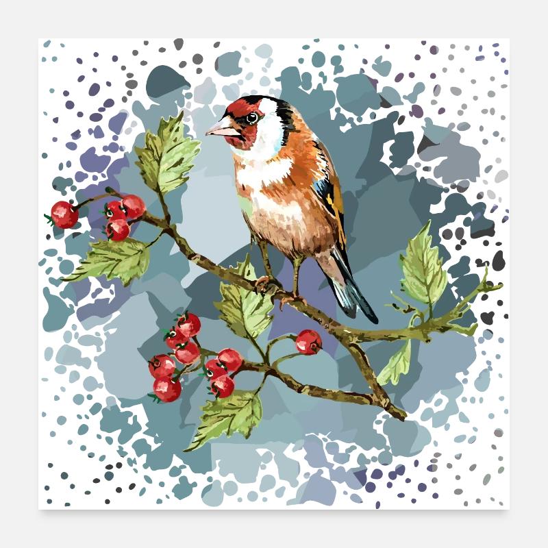Oiseau coloré Poster 60 x 60 cm