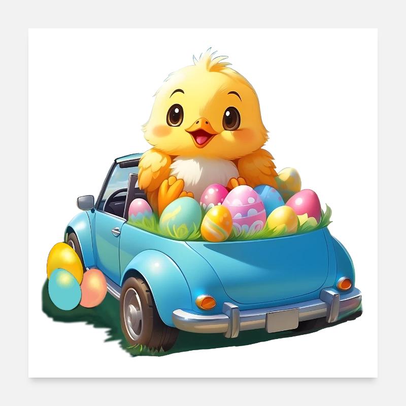 Chick Motorist Poster 24" x 24" (60x60 cm)