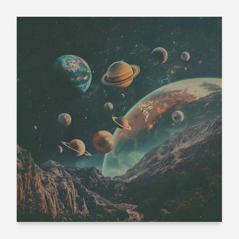 Space and Planets Poster 24" x 24" (60x60 cm)