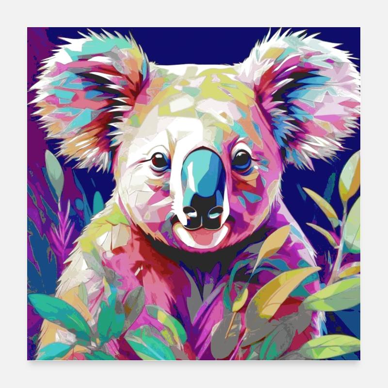 Koala, koala ours, illustration, coloré Poster 60 x 60 cm