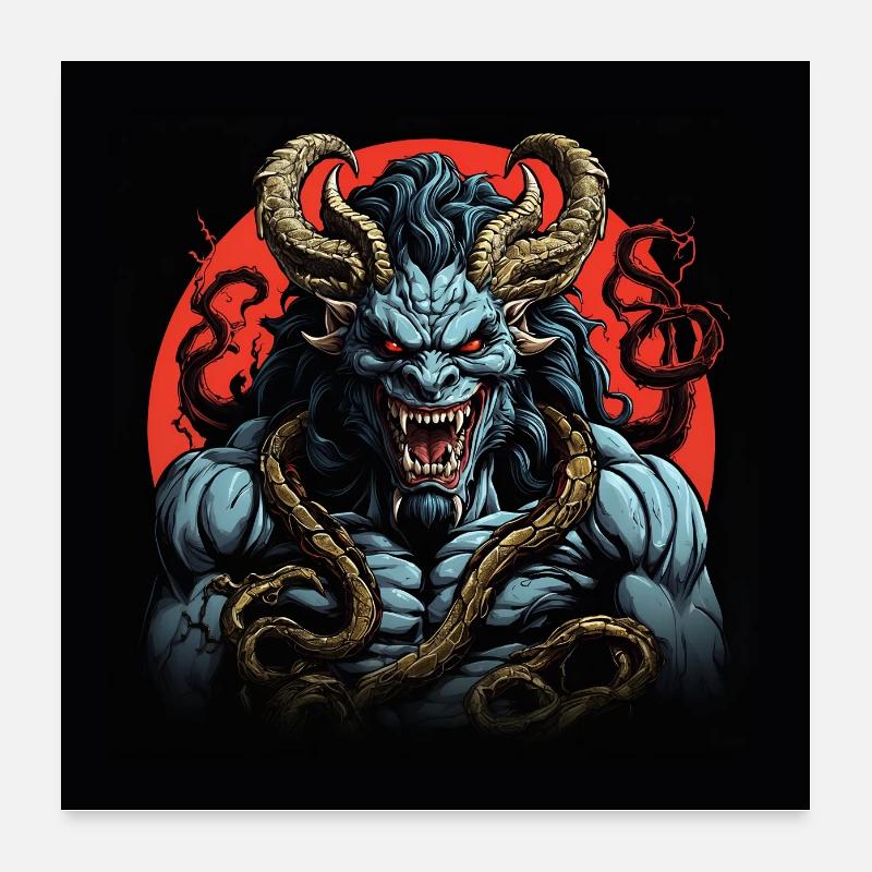 Diable musclé Poster 60 x 60 cm