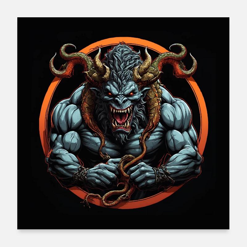 Muscular Devil Poster 24" x 24" (60x60 cm)