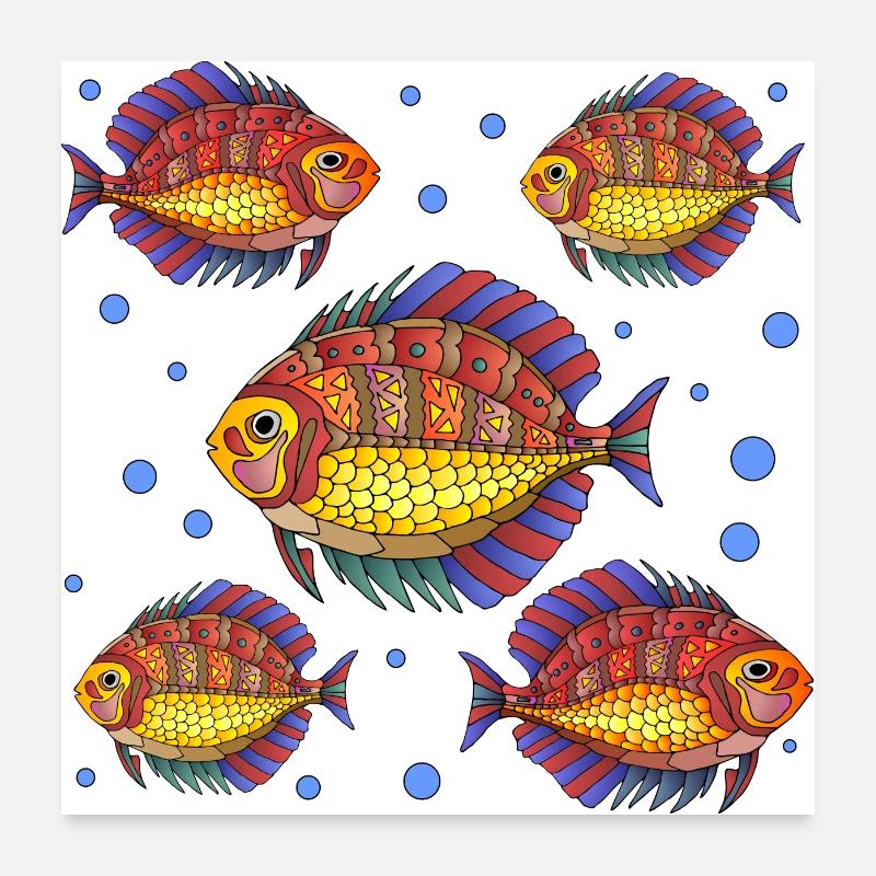 Fische Poster 60x60 cm