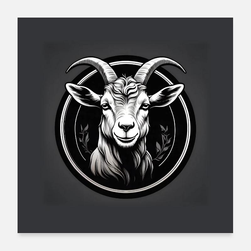 Portrait de chèvre dans la zone des cernes Poster 60 x 60 cm