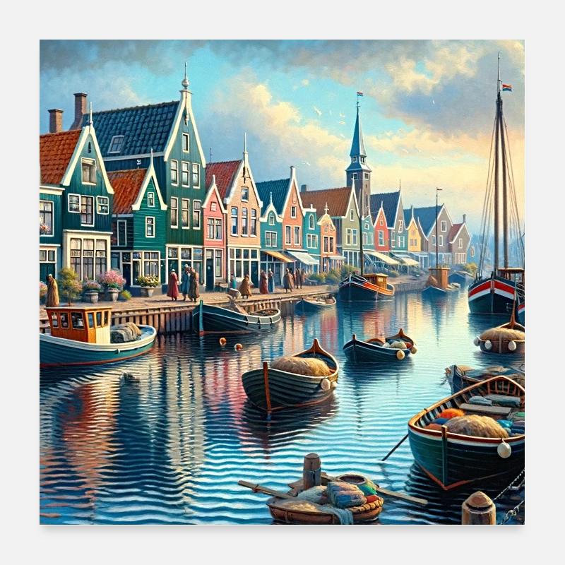 holländischer Malstil Volendam Poster 60x60 cm