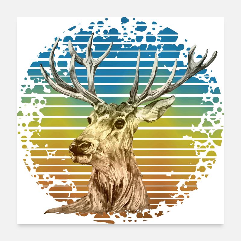Cerf Poster 60 x 60 cm