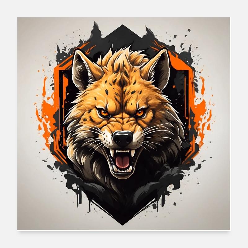 Hyäne Hyänenportrait Poster 60x60 cm