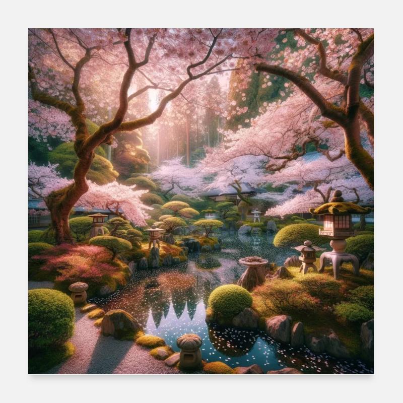 Japan Vintage Garten Poster 60x60 cm