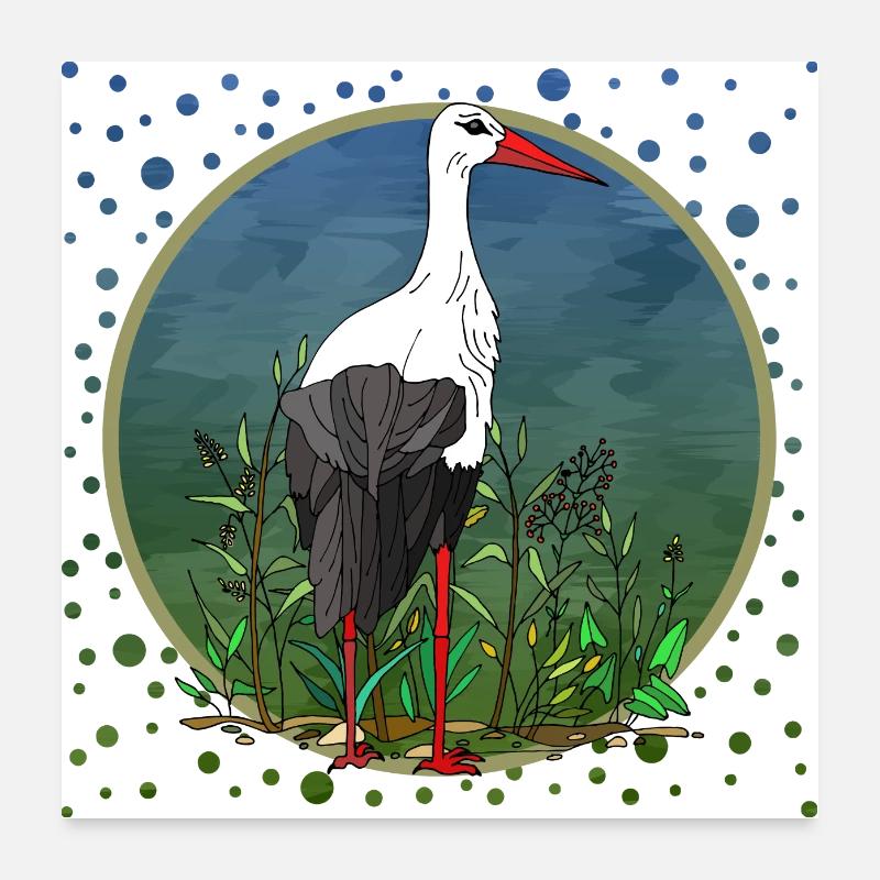 Stork bird Poster 24" x 24" (60x60 cm)