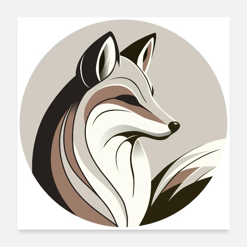 Fuchs im Kreis Poster 60x60 cm