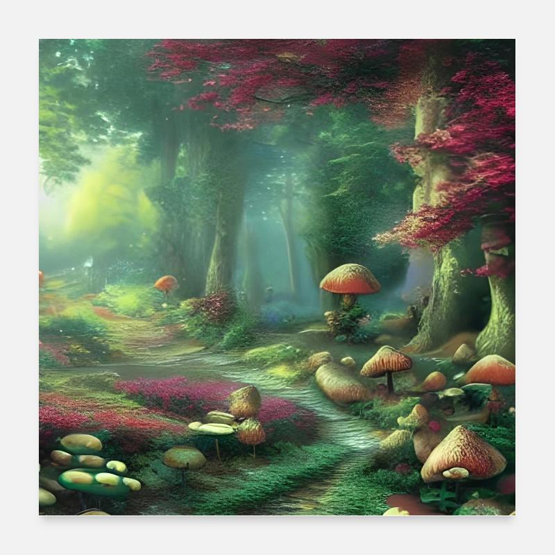 Im Wald - Poster 60x60 cm - Weiß