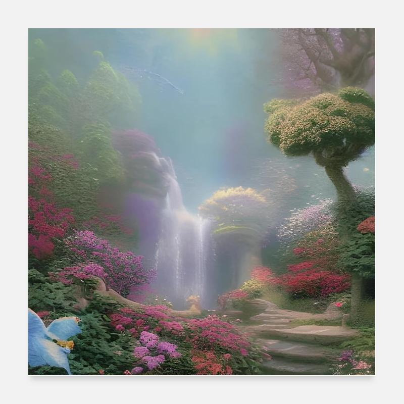 Am Wasserfall Poster 60x60 cm