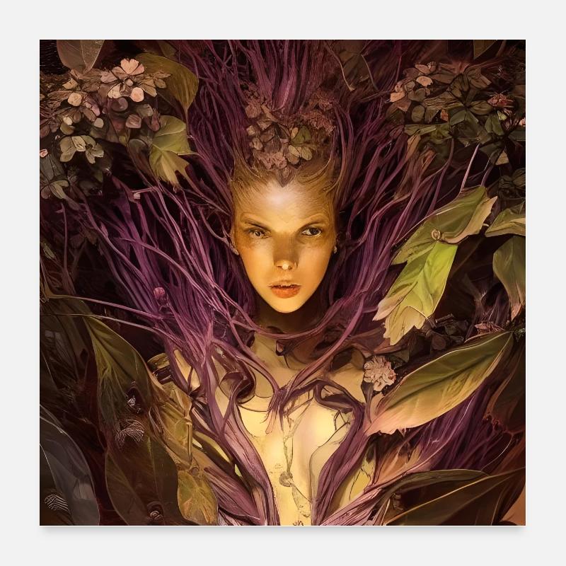 Dame mandragore - Poster 60 x 60 cm - blanc