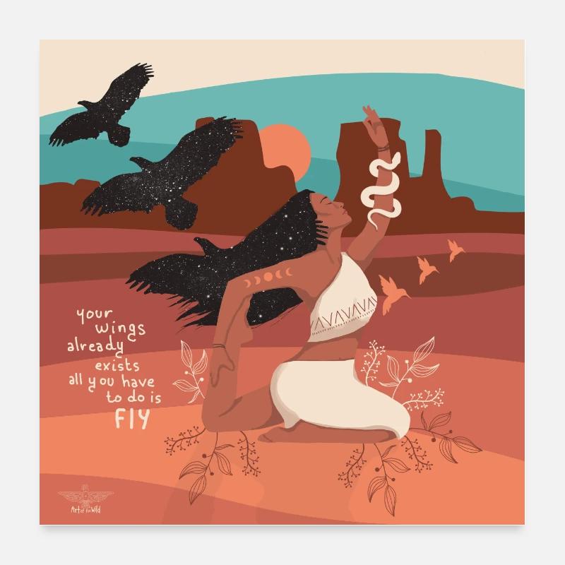 femme pose yoga Poster 60 x 60 cm
