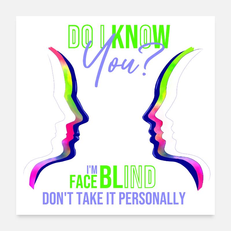 faceblind - Poster 60x60 cm - Weiß