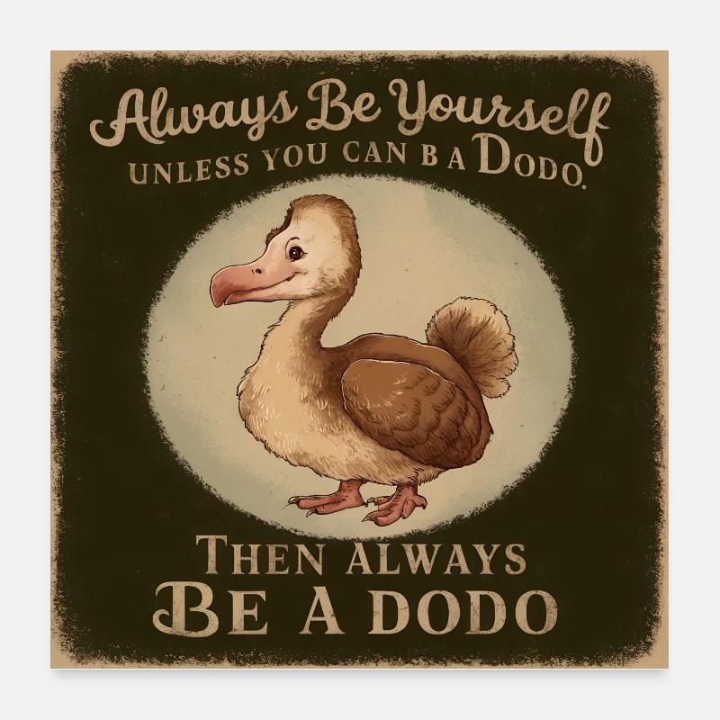 Soyez vous-même ou soyez un Dodo Vintage Design Poster 60 x 60 cm