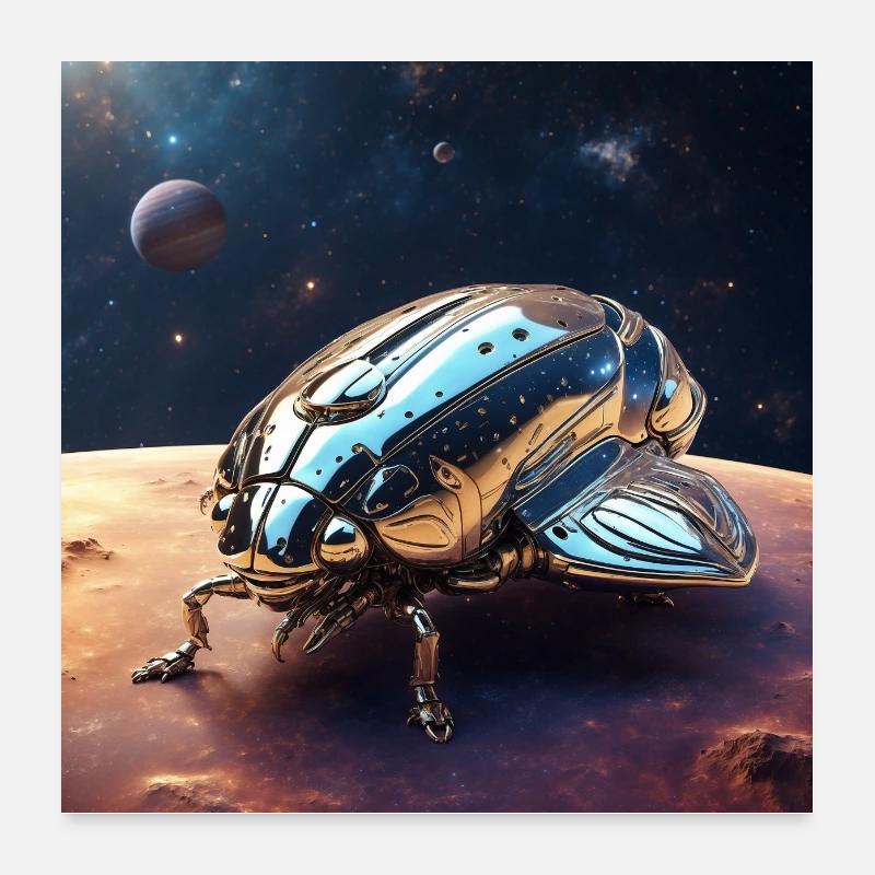 Affiche L’insecte de l’espace comme vaisseau spatial dans l’espace Poster 60 x 60 cm