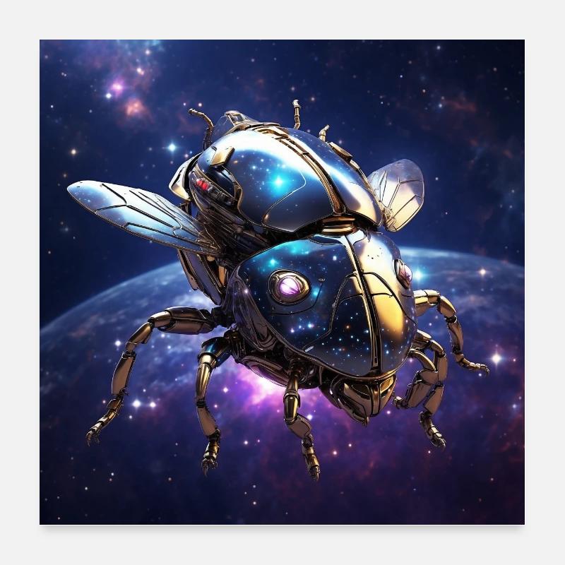 Poster Space insect as spaceship in space Poster 24" x 24" (60x60 cm)